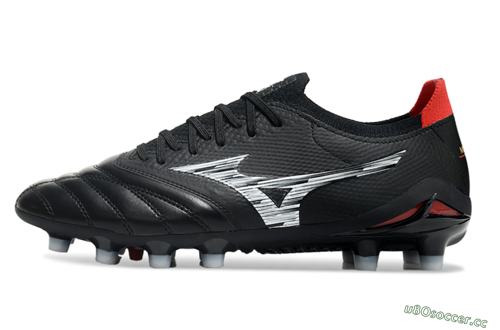 Men's Mizuno Morelia Neo 3 FG Firm Ground Low-Tops Football Boots - Black/White/Red 0