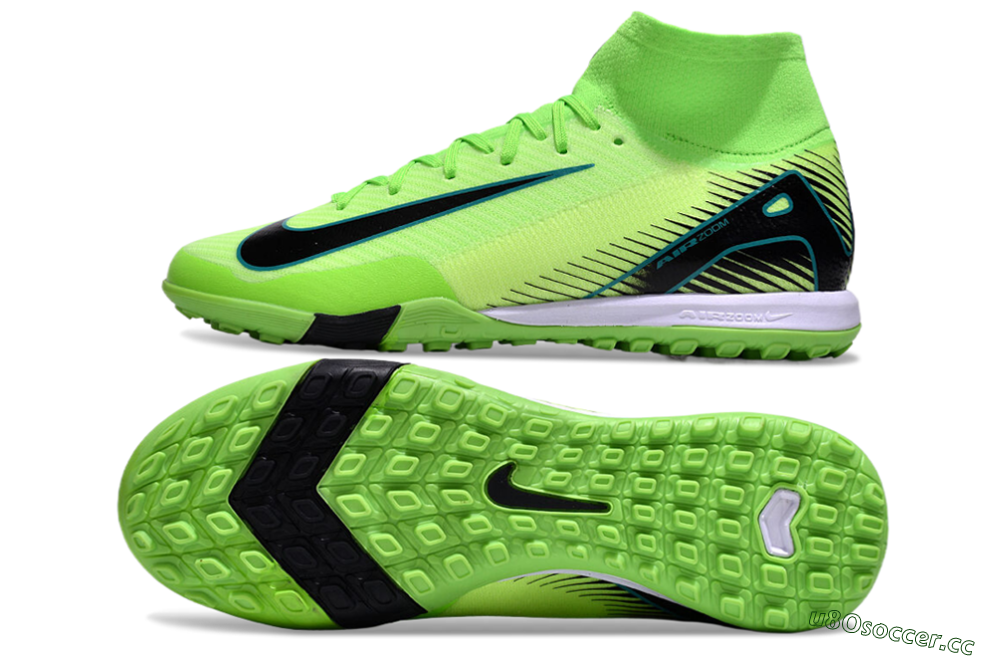 Unisex Nike Air Zoom Mercurial Superfly 10 Elite TF Artificial Turf High-Tops Football Shoes - Yellow/Black/White 1