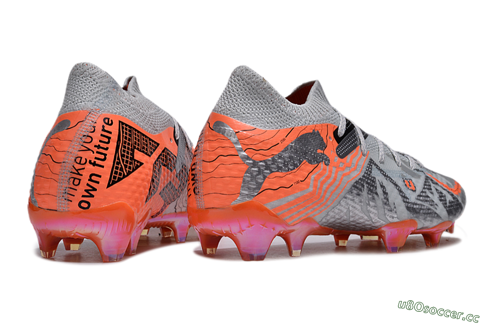 Men's Puma Future Ultimate FG Firm Ground Low-Tops Football Boots - Silver/Red/Pink 6