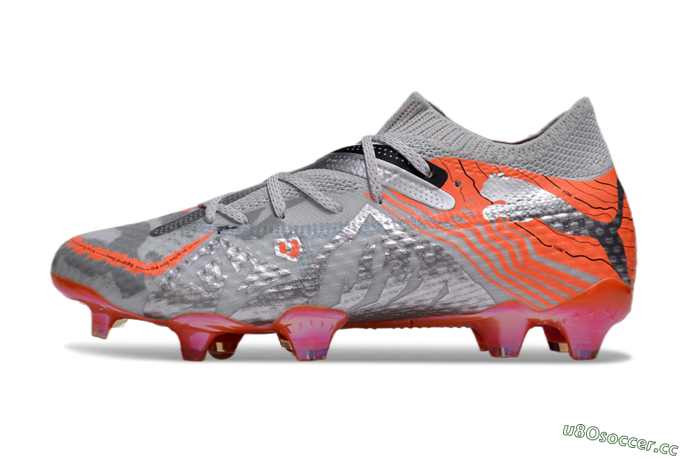 Men's Puma Future Ultimate FG Firm Ground Low-Tops Football Boots - Silver/Red/Pink 0