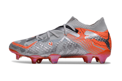 Men's Puma Future Ultimate FG Firm Ground Low-Tops Football Boots - Silver/Red/Pink
