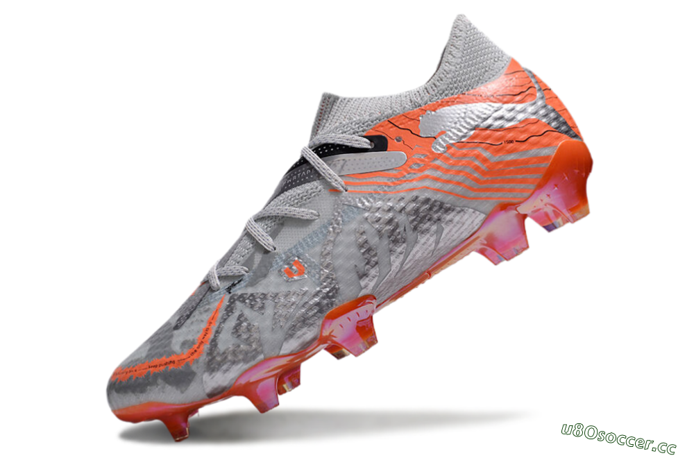 Men's Puma Future Ultimate FG Firm Ground Low-Tops Football Boots - Silver/Red/Pink 5