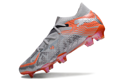 Men's Puma Future Ultimate FG Firm Ground Low-Tops Football Boots - Silver/Red/Pink