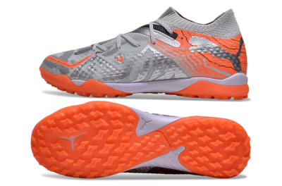 Men's Puma Future Ultimate TF Artificial Turf Low-Tops Football Shoes - Silver/Red/White