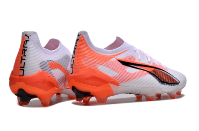 Men's Puma Ultra Ultimate FG Firm Ground Low-Tops Football Boots - White/Black/Red