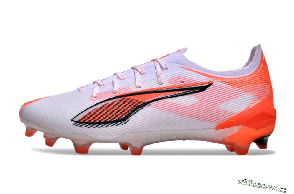 Men's Puma Ultra Ultimate FG Firm Ground Low-Tops Football Boots - White/Black/Red 0