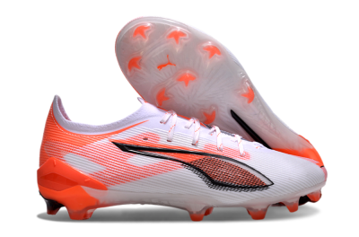 Men's Puma Ultra Ultimate FG Firm Ground Low-Tops Football Boots - White/Black/Red