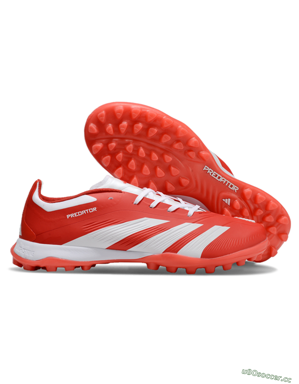 Unisex Adidas Predator 24 Elite TF Artificial Turf Low-Tops Football Shoes - Red/White 2