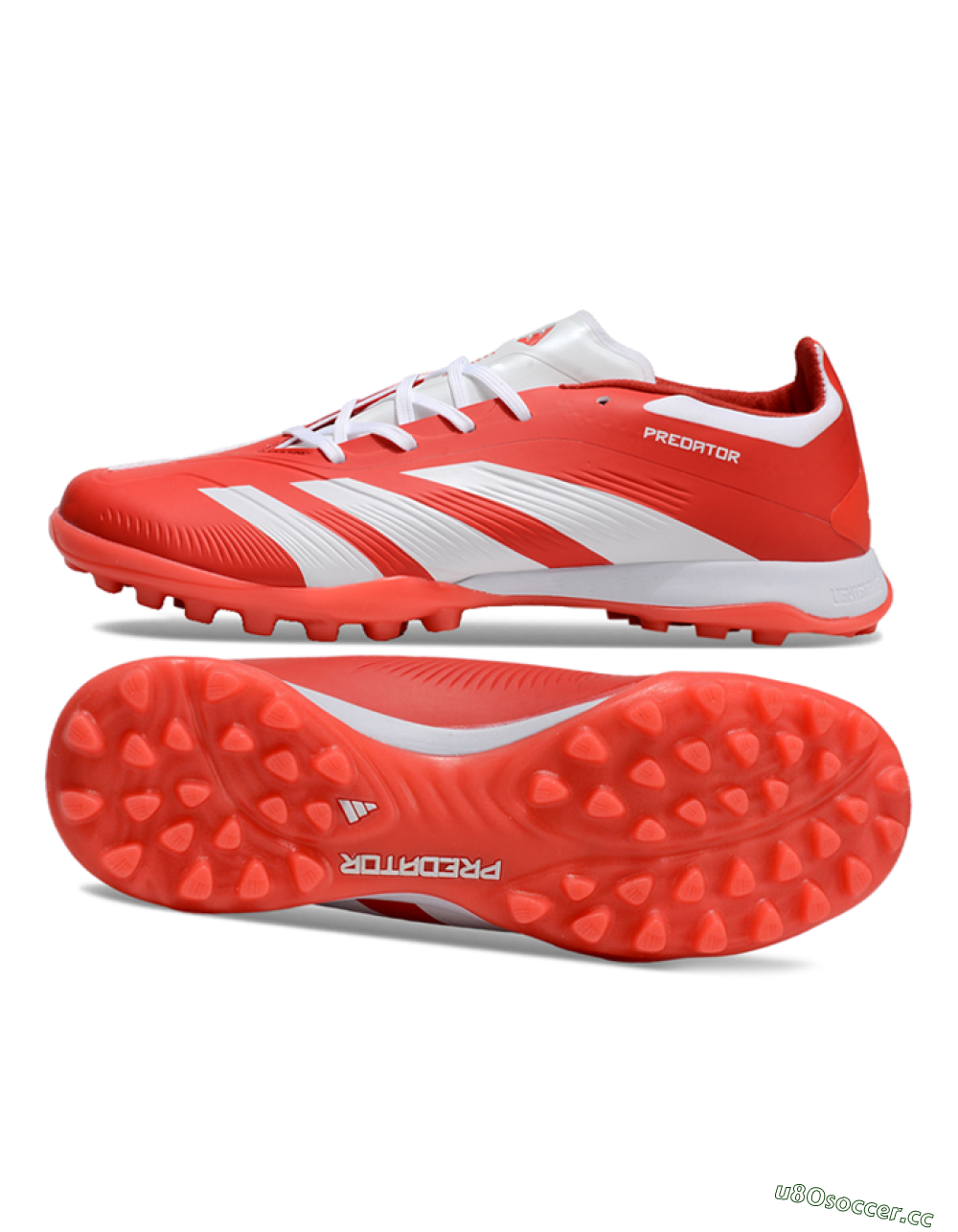 Unisex Adidas Predator 24 Elite TF Artificial Turf Low-Tops Football Shoes - Red/White 1