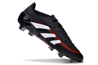 Unisex Adidas Predator Elite 24 FG Firm Ground Low-Tops Football Boots - Black/White/Red