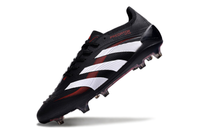 Unisex Adidas Predator Elite 24 FG Firm Ground Low-Tops Football Boots - Black/White/Red