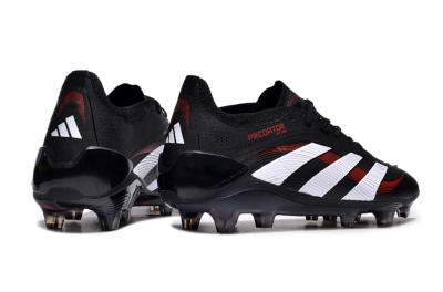 Unisex Adidas Predator Elite 24 FG Firm Ground Low-Tops Football Boots - Black/White/Red
