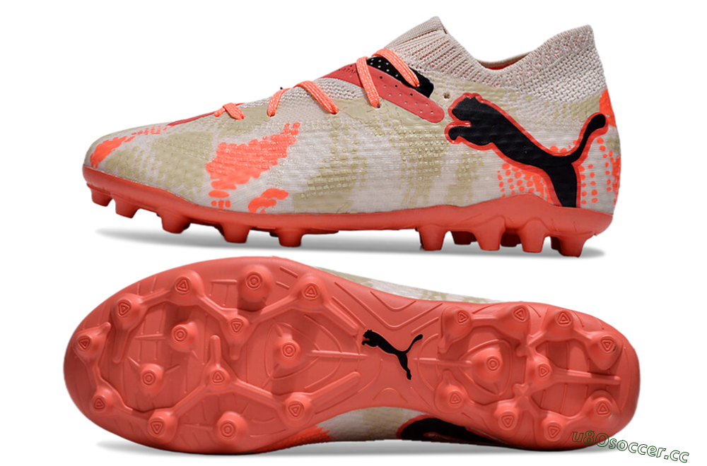Men's Puma Future Ultimate MG Multi Ground Low-Tops Football Boots - Pink/Red/Black 1