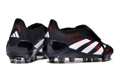 Unisex Adidas Predator Elite Foldover Tongue FG Firm Ground Low-Tops Football Boots - Black/White/Red