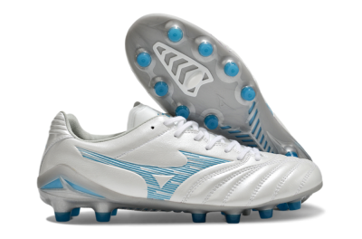 Men's Mizuno Morelia Neo 4 FG Firm Ground Low-Tops Football Boots - White/Blue/Silver
