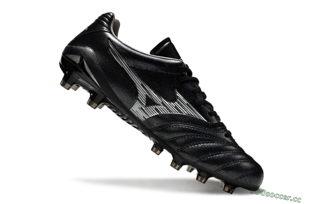 Men's Mizuno Morelia Neo 4 FG Firm Ground Low-Tops Football Boots - Black/Silver 4