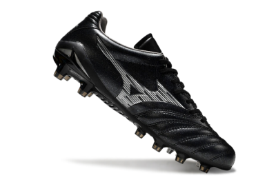 Men's Mizuno Morelia Neo 4 FG Firm Ground Low-Tops Football Boots - Black/Silver