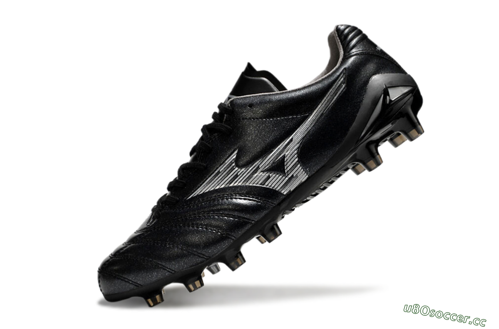 Men's Mizuno Morelia Neo 4 FG Firm Ground Low-Tops Football Boots - Black/Silver 5