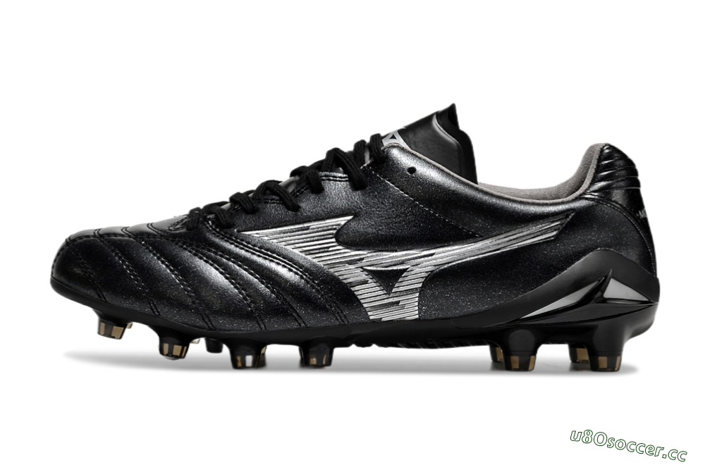Men's Mizuno Morelia Neo 4 FG Firm Ground Low-Tops Football Boots - Black/Silver 0