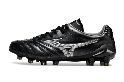 Men's Mizuno Morelia Neo 4 FG Firm Ground Low-Tops Football Boots - Black/Silver