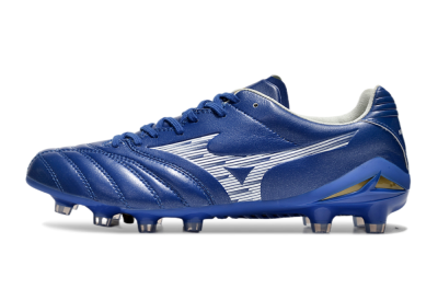 Men's Mizuno Morelia Neo 4 FG Firm Ground Low-Tops Football Boots - Blue/White/Gold