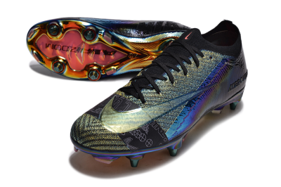 Men's Nike Air Zoom Mercurial Vapor 15 Elite SG Soft Ground Low-Tops Football Boots - Blue/Black/Gold