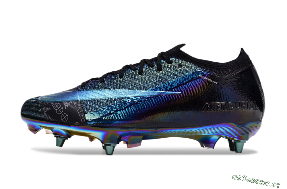 Men's Nike Air Zoom Mercurial Vapor 15 Elite SG Soft Ground Low-Tops Football Boots - Blue/Black/Gold 0