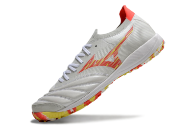 Men's Mizuno Morelia Neo Sala M8 TF Artificial Turf Low-Tops Football Shoes - White/Red/Yellow
