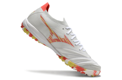 Men's Mizuno Morelia Neo Sala M8 TF Artificial Turf Low-Tops Football Shoes - White/Red/Yellow