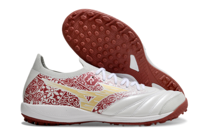 Men's Mizuno Morelia Neo Sala M8 TF Artificial Turf Low-Tops Football Shoes - White/Red/Yellow