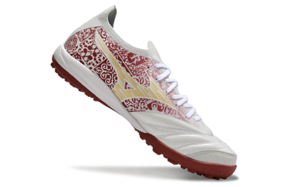 Men's Mizuno Morelia Neo Sala M8 TF Artificial Turf Low-Tops Football Shoes - White/Red/Yellow