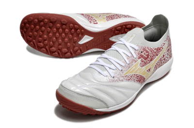 Men's Mizuno Morelia Neo Sala M8 TF Artificial Turf Low-Tops Football Shoes - White/Red/Yellow