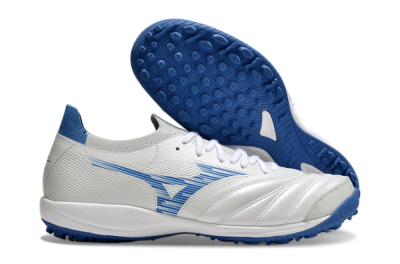 Men's Mizuno Morelia Neo Sala M8 TF Artificial Turf Low-Tops Football Shoes - Beige/Blue/White