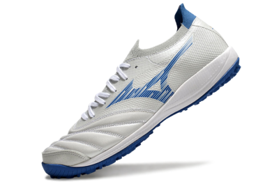 Men's Mizuno Morelia Neo Sala M8 TF Artificial Turf Low-Tops Football Shoes - Beige/Blue/White