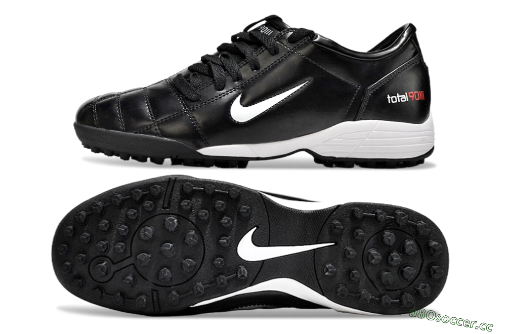 Men's Nike Total 90 II TF Artificial Turf Low-Tops Football Shoes - Black/White/Red 1