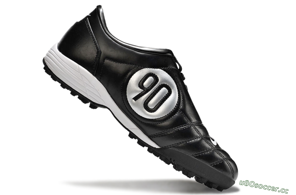 Men's Nike Total 90 II TF Artificial Turf Low-Tops Football Shoes - Black/White/Red 4