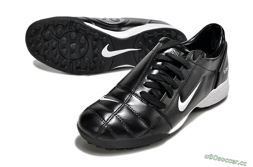 Men's Nike Total 90 II TF Artificial Turf Low-Tops Football Shoes - Black/White/Red 3