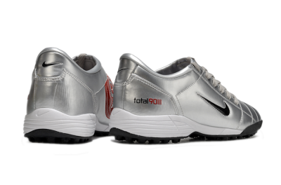 Men's Nike Total 90 II TF Artificial Turf Low-Tops Football Shoes - Silver/Black/Red