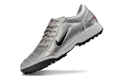 Men's Nike Total 90 II TF Artificial Turf Low-Tops Football Shoes - Silver/Black/Red