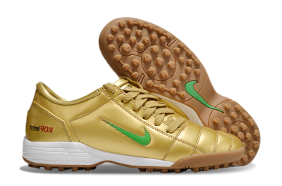 Men's Nike Total 90 II TF Artificial Turf Low-Tops Football Shoes - Gold/Green/White