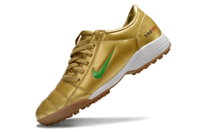 Men's Nike Total 90 II TF Artificial Turf Low-Tops Football Shoes - Gold/Green/White