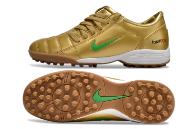 Men's Nike Total 90 II TF Artificial Turf Low-Tops Football Shoes - Gold/Green/White
