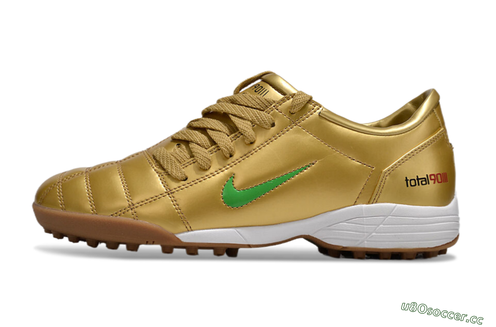 Men's Nike Total 90 II TF Artificial Turf Low-Tops Football Shoes - Gold/Green/White 0