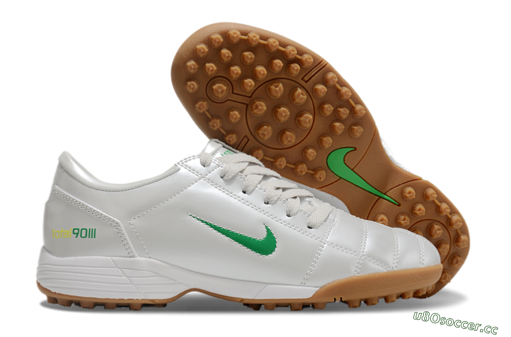 Men's Nike Total 90 II TF Artificial Turf Low-Tops Football Shoes - Silver/Green/Yellow 2