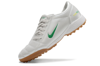 Men's Nike Total 90 II TF Artificial Turf Low-Tops Football Shoes - Silver/Green/Yellow