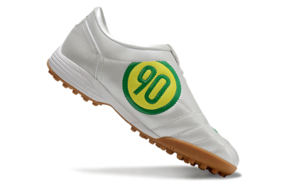 Men's Nike Total 90 II TF Artificial Turf Low-Tops Football Shoes - Silver/Green/Yellow