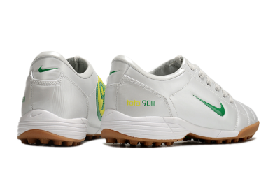 Men's Nike Total 90 II TF Artificial Turf Low-Tops Football Shoes - Silver/Green/Yellow