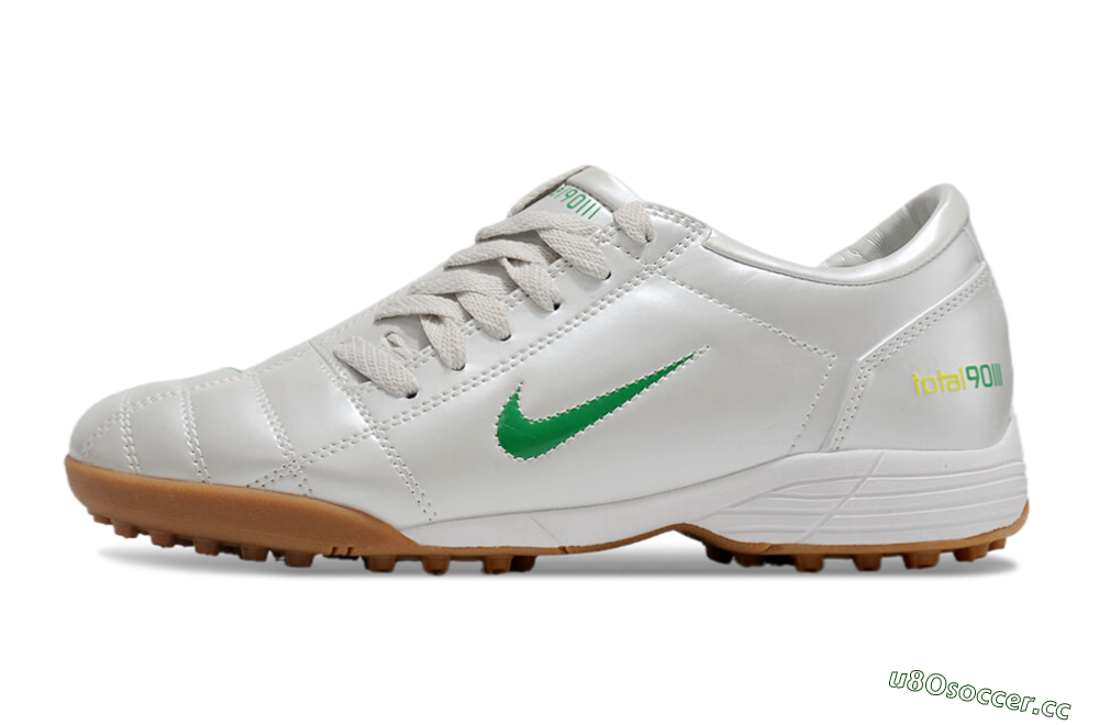 Men's Nike Total 90 II TF Artificial Turf Low-Tops Football Shoes - Silver/Green/Yellow 0