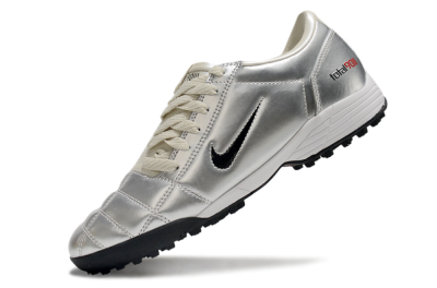 Men's Nike Total 90 II TF Artificial Turf Low-Tops Football Shoes - Silver/Green/Red