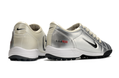 Men's Nike Total 90 II TF Artificial Turf Low-Tops Football Shoes - Silver/Green/Red